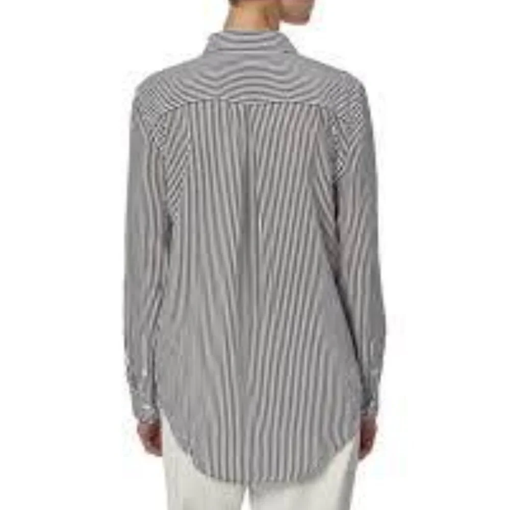 Eqipment Essential Silk Striped Long Sleeved Shirt sz L - Picture 3 of 7